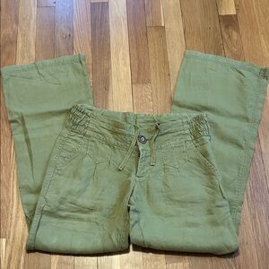 Athleta green linen pants 4